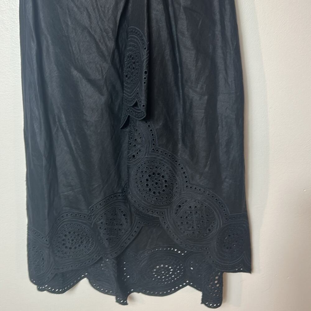 NEW A.L.C. Heather black linen eyelet hi lo skirt - Picture 8 of 15